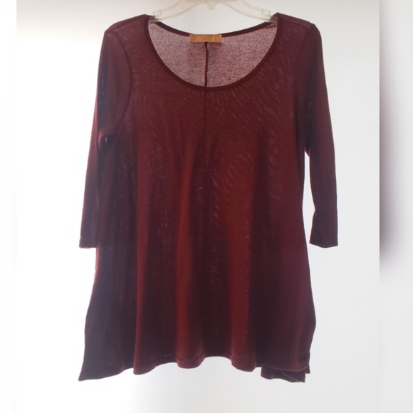 Project Social T Wilshire Tunic Sweater Maroon Med - Picture 2 of 5